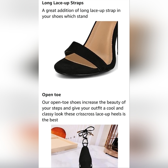 Charles Albert heels ☆ Size 7 ☆ Up the leg Straps ☆ Stilettos ☆ Black  Brand New - Picture 9 of 15